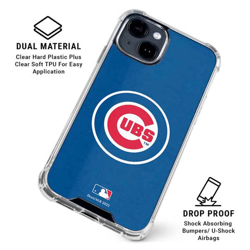 MLB Chicago Cubs - Solid Distressed iPhone 15 Clear Case